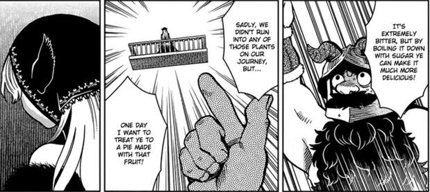 Ch. 85, Senshi talking up to Marcille, telling her about making a pie with man-eating plant fruit that tastes like lemon